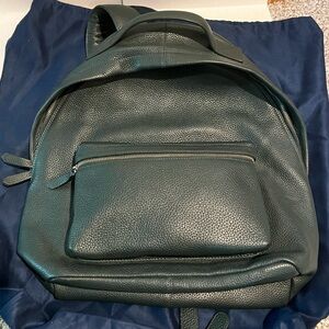 Royce New York, real leather, hunter green backpack